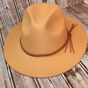 Camel Fedora w/rope detail